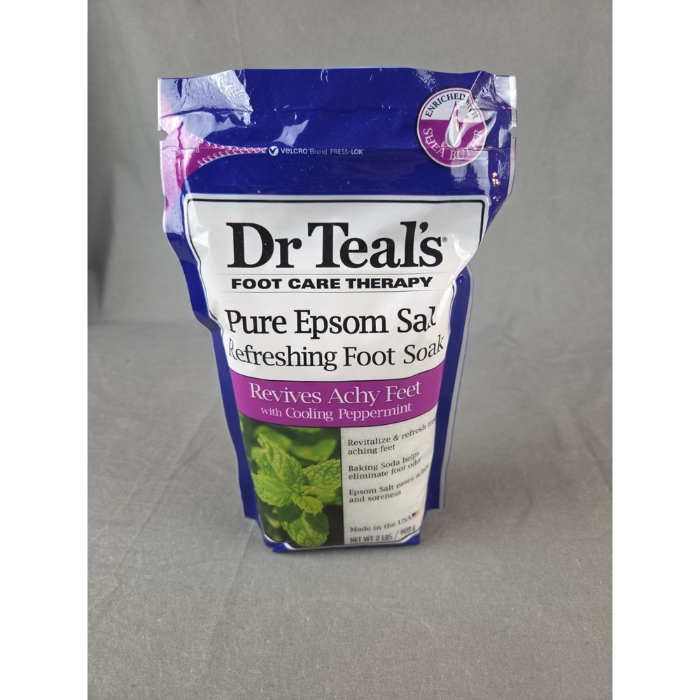 DR. TEAL'S PURE EPSOM SALT REFRESHING FOOT SOAK 2 LBS/909 G NEW SEALED